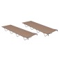 vidaXL Κρεβάτια Κάμπινγκ 2 τεμ. Taupe 180x60x19εκ Ύφασ. Oxford/Ατσάλι