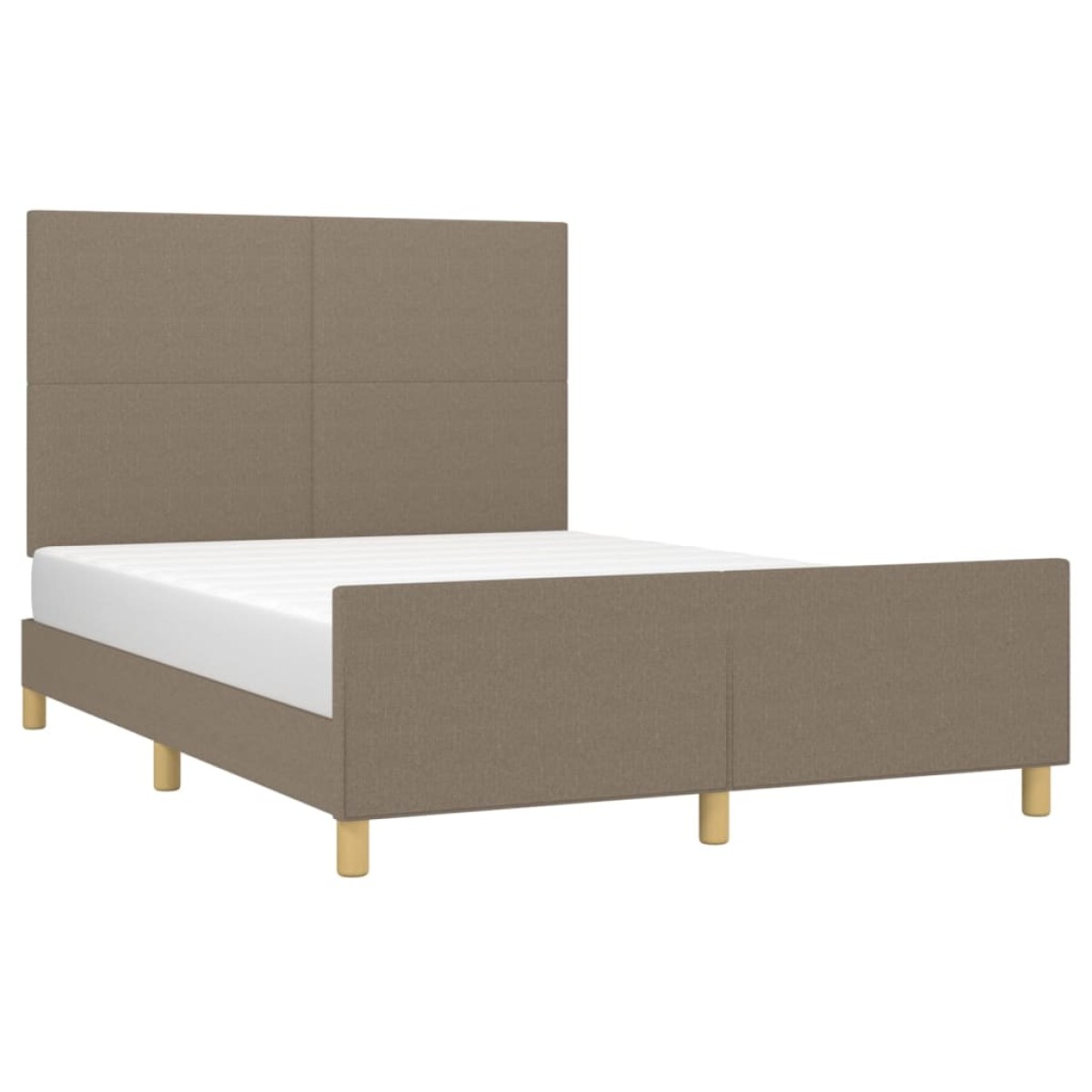 vidaXL Πλαίσιο Κρεβατιού με Κεφαλάρι Taupe 140x200 εκ. Υφασμάτινο