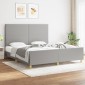 vidaXL Πλαίσιο Κρεβατιού με Κεφαλάρι Αν. Γκρι 180x200 εκ. Υφασμάτινο