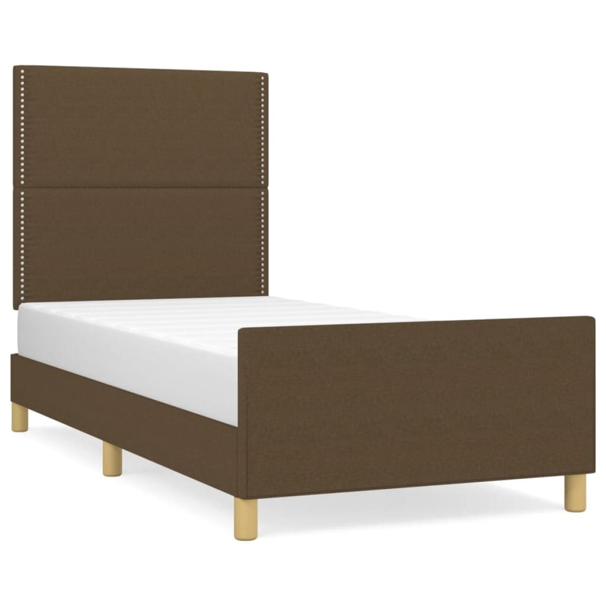 vidaXL Πλαίσιο Κρεβατιού με Κεφαλάρι Σκούρο Καφέ 90x190 εκ. Υφασμάτινο