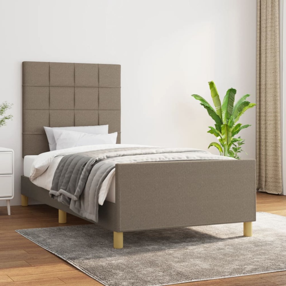 vidaXL Σκελετός Κρεβατιού Χωρίς Στρώμα Taupe 80x200 εκ. Υφασμάτινο