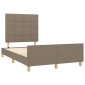 vidaXL Πλαίσιο Κρεβατιού με Κεφαλάρι Taupe 120x200 εκ. Υφασμάτινο