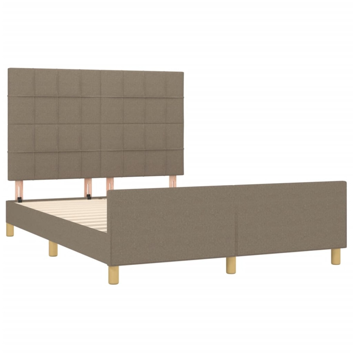 vidaXL Πλαίσιο Κρεβατιού με Κεφαλάρι Taupe 140x190 εκ. Υφασμάτινο