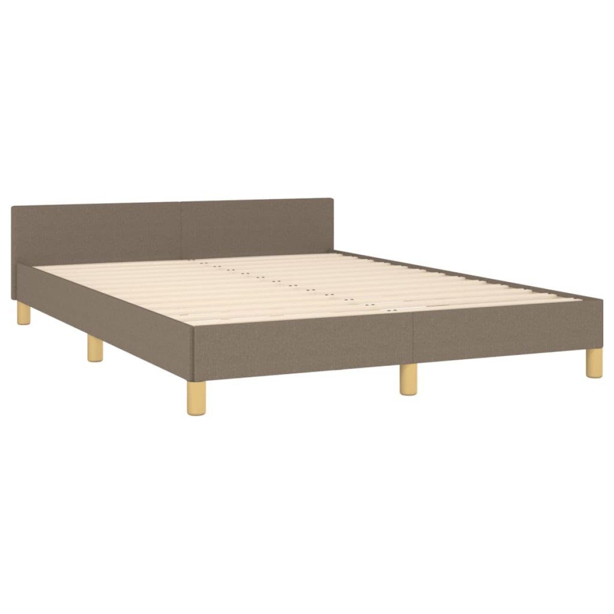 vidaXL Πλαίσιο Κρεβατιού με Κεφαλάρι Taupe 140x190 εκ. Υφασμάτινο