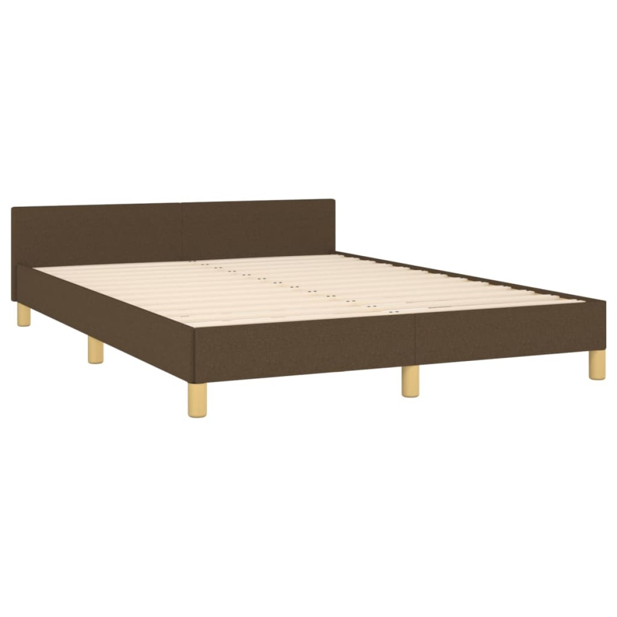 vidaXL Πλαίσιο Κρεβατιού με Κεφαλάρι Σκ. Καφέ 140x200 εκ. Υφασμάτινο