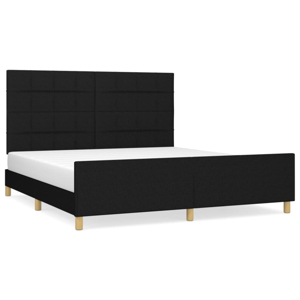 vidaXL Σκελετός Κρεβατιού Χωρίς Στρώμα Μαύρο 160x200 εκ.Υφασμάτινο