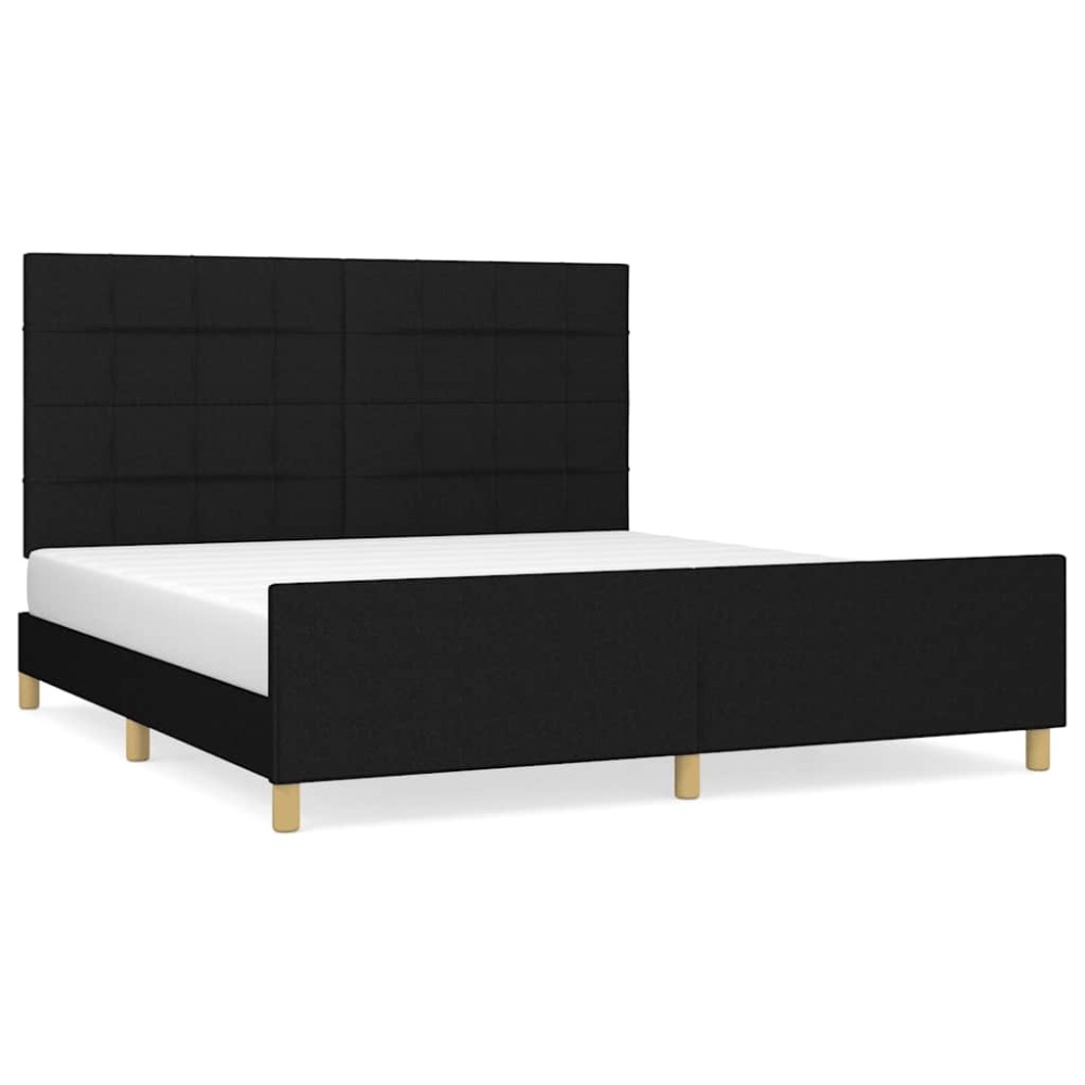 vidaXL Σκελετός Κρεβατιού Χωρίς Στρώμα Μαύρο 180x200 εκ. Υφασμάτινο