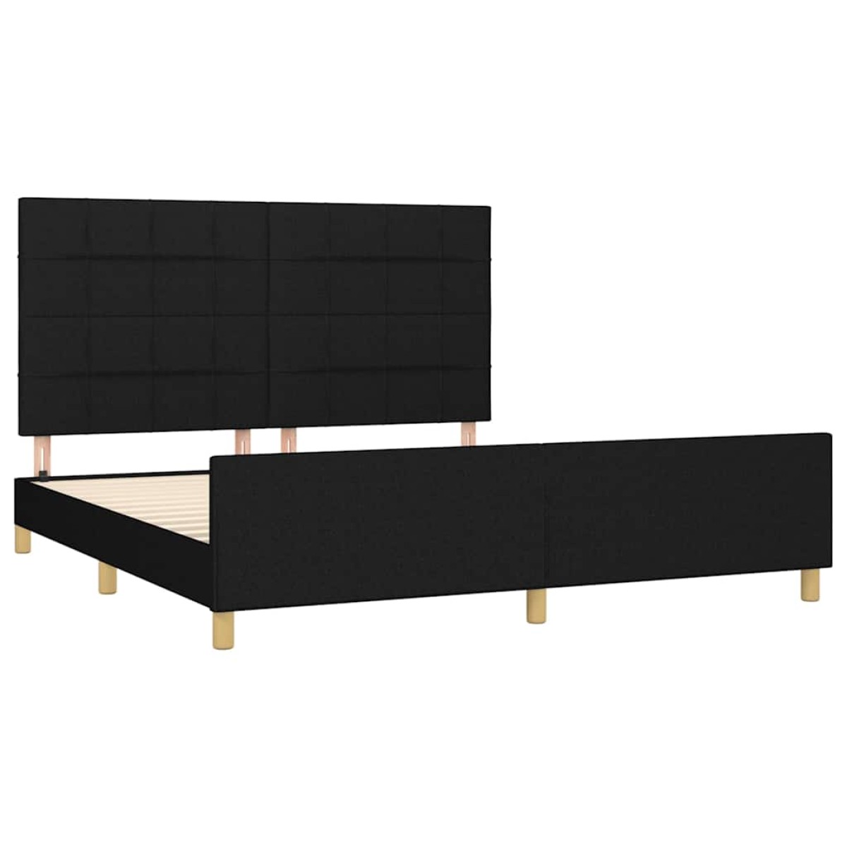 vidaXL Πλαίσιο Κρεβατιού με Κεφαλάρι Μαύρο 180x200 εκ. Υφασμάτινο