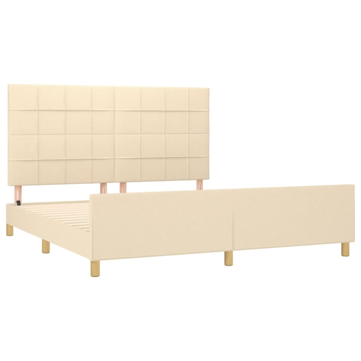 vidaXL Πλαίσιο Κρεβατιού με Κεφαλάρι Κρεμ 180x200 εκ. Υφασμάτινο