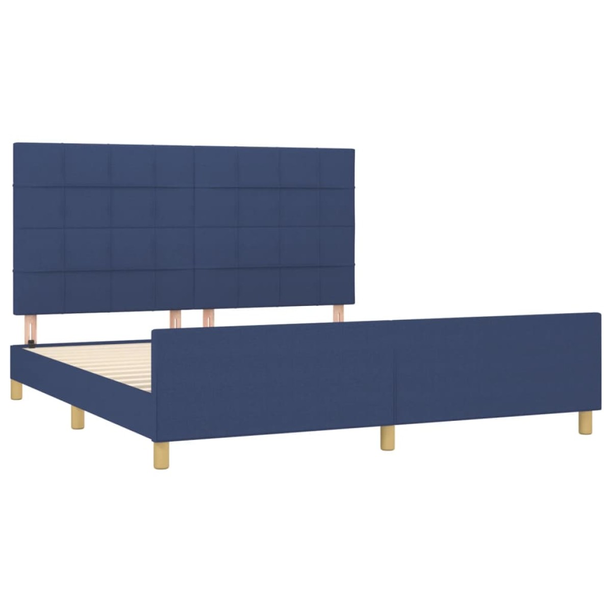 vidaXL Πλαίσιο Κρεβατιού με Κεφαλάρι Μπλε 180x200 εκ. Υφασμάτινο