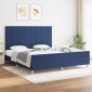 vidaXL Πλαίσιο Κρεβατιού με Κεφαλάρι Μπλε 180x200 εκ. Υφασμάτινο