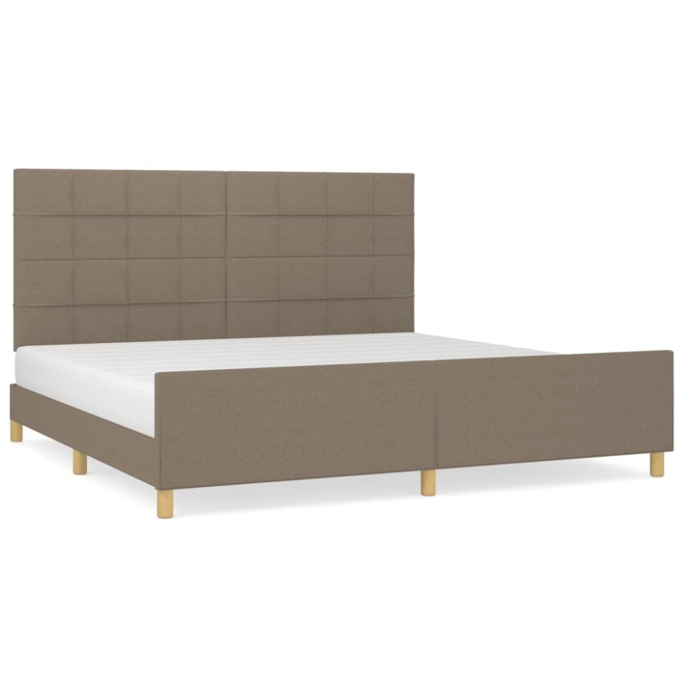 vidaXL Σκελετός Κρεβατιού Χωρίς Στρώμα Taupe 200x200 εκ.Υφασμάτινο