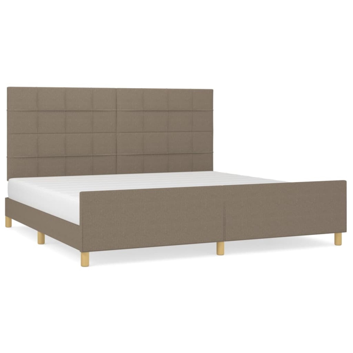 vidaXL Πλαίσιο Κρεβατιού με Κεφαλάρι Taupe 200x200 εκ. Υφασμάτινο