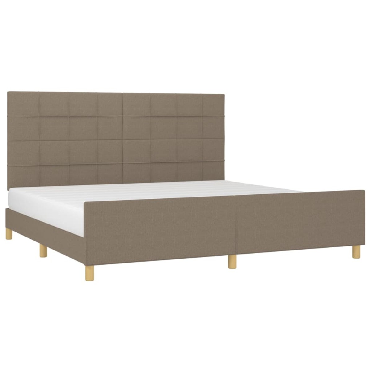 vidaXL Πλαίσιο Κρεβατιού με Κεφαλάρι Taupe 200x200 εκ. Υφασμάτινο
