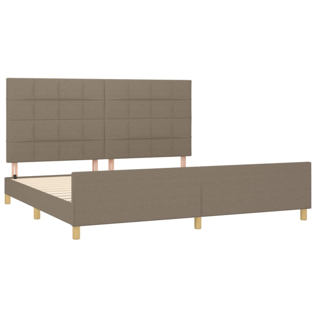 vidaXL Πλαίσιο Κρεβατιού με Κεφαλάρι Taupe 200x200 εκ. Υφασμάτινο