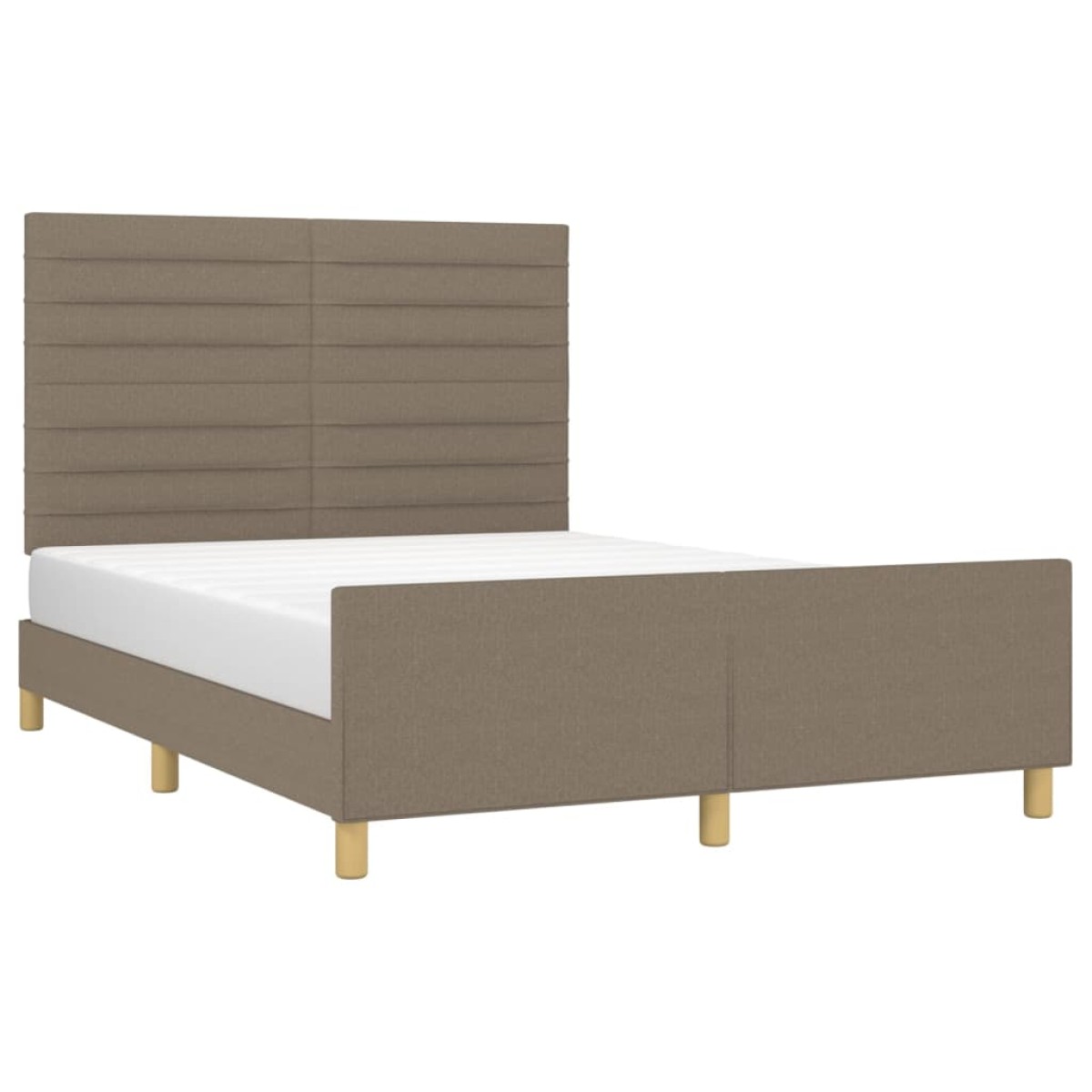 vidaXL Πλαίσιο Κρεβατιού με Κεφαλάρι Taupe 140x190 εκ. Υφασμάτινο