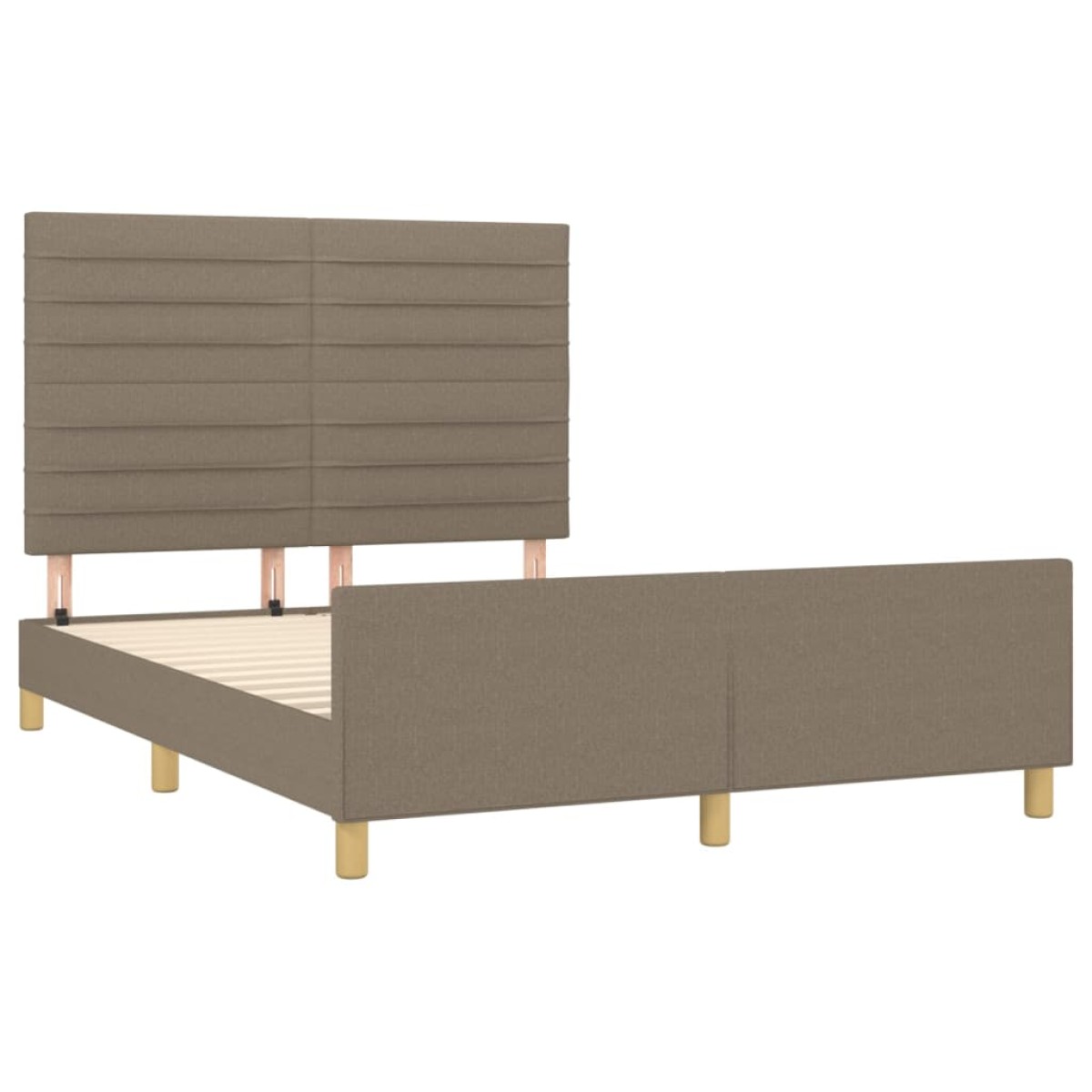vidaXL Πλαίσιο Κρεβατιού με Κεφαλάρι Taupe 140x190 εκ. Υφασμάτινο