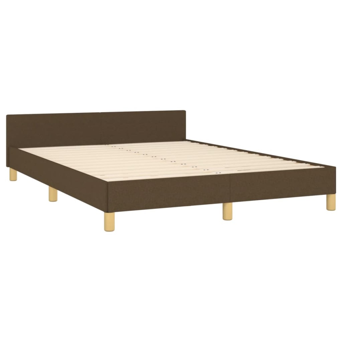 vidaXL Πλαίσιο Κρεβατιού με Κεφαλάρι Σκ. Καφέ 140x200 εκ. Υφασμάτινο