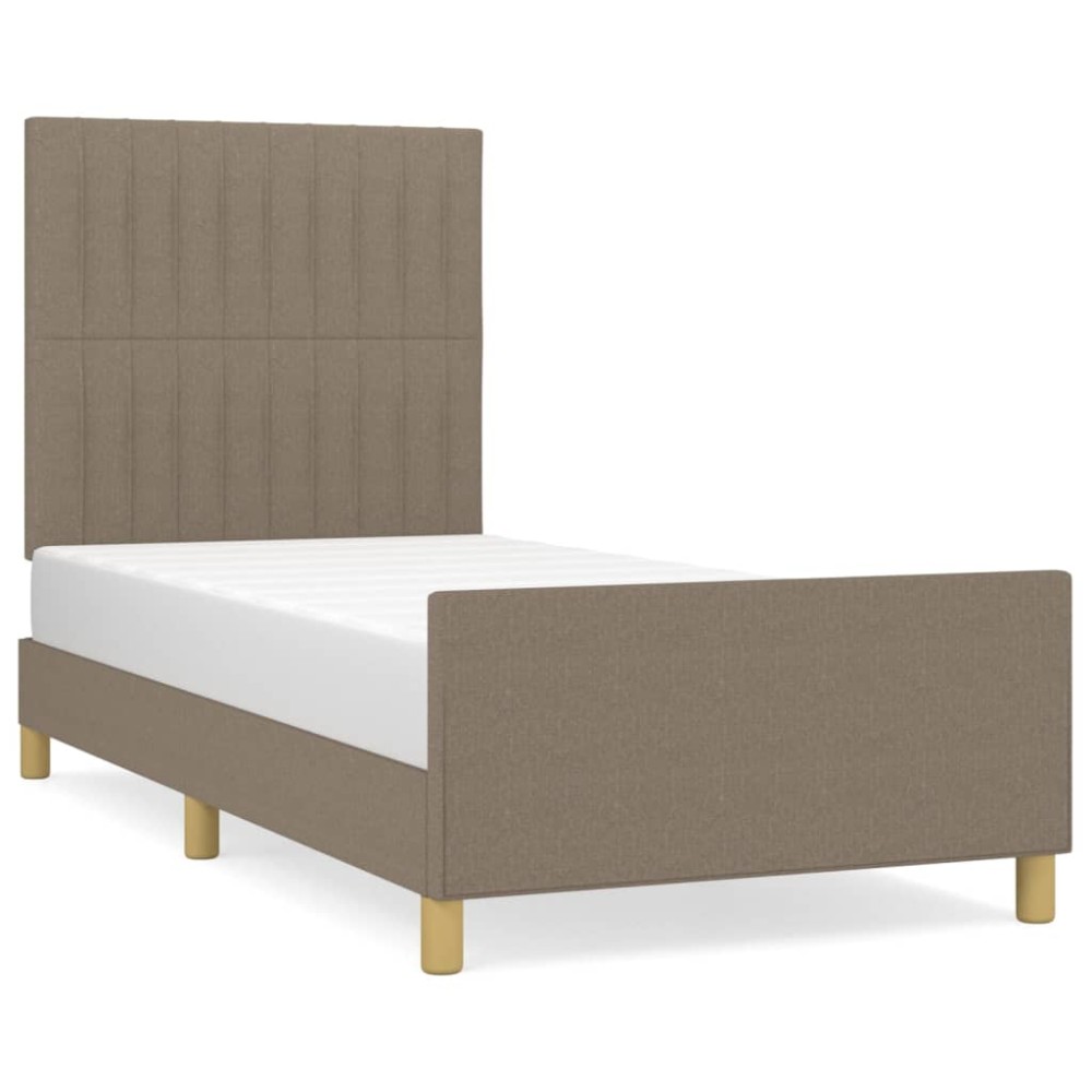 vidaXL Σκελετός Κρεβατιού Χωρίς Στρώμα Taupe 90x190 εκ. Υφασμάτινο