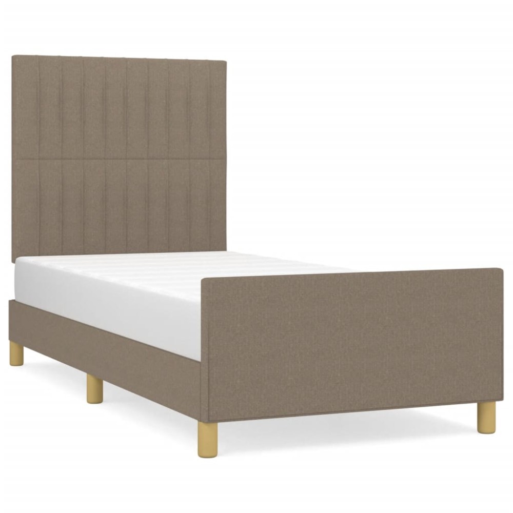 vidaXL Σκελετός Κρεβατιού Χωρίς Στρώμα Taupe 90x200 εκ. Υφασμάτινο