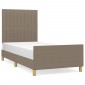 vidaXL Πλαίσιο Κρεβατιού με Κεφαλάρι Taupe 90x200 εκ. Υφασμάτινο