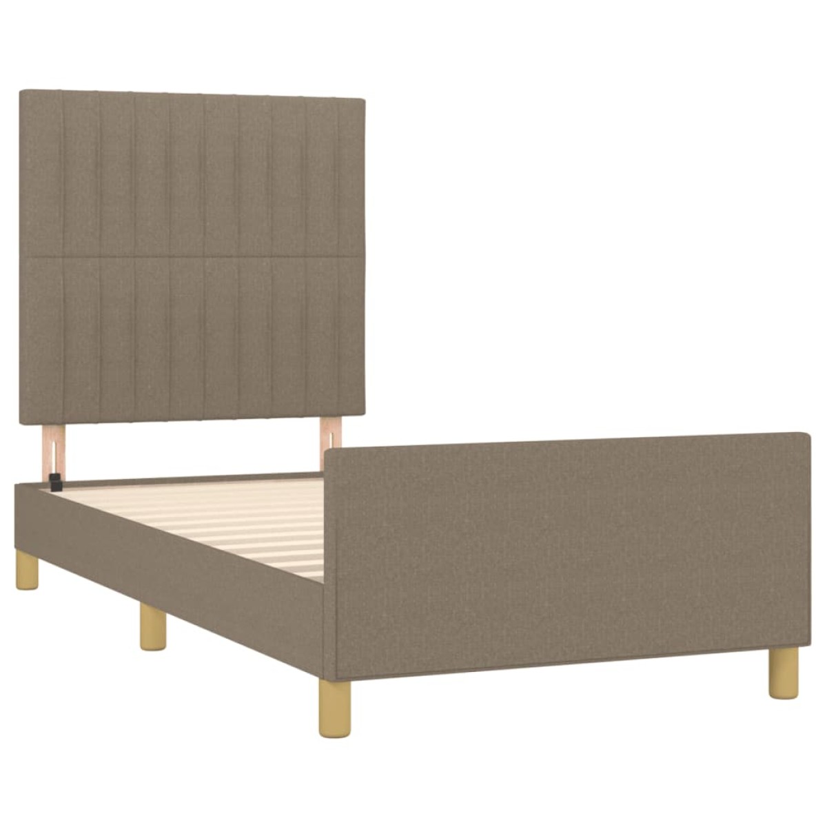 vidaXL Πλαίσιο Κρεβατιού με Κεφαλάρι Taupe 90x200 εκ. Υφασμάτινο