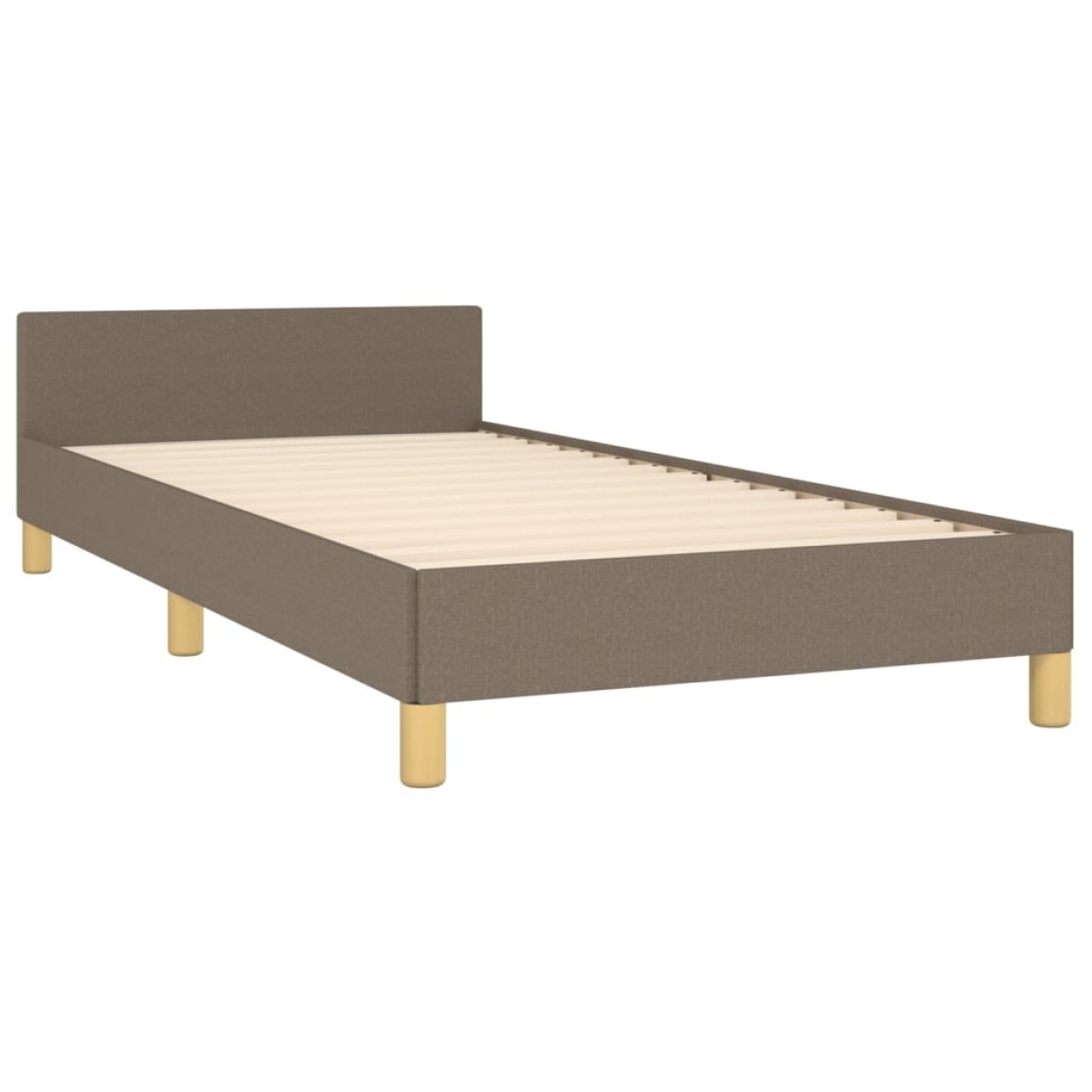 vidaXL Πλαίσιο Κρεβατιού με Κεφαλάρι Taupe 90x200 εκ. Υφασμάτινο