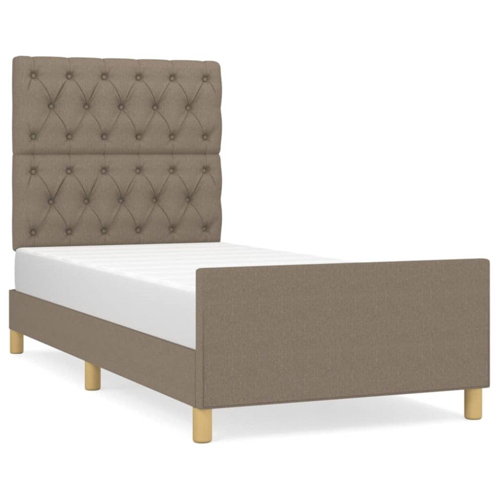 vidaXL Σκελετός Κρεβατιού Χωρίς Στρώμα Taupe 80x200 εκ. Υφασμάτινο