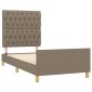 vidaXL Πλαίσιο Κρεβατιού με Κεφαλάρι Taupe 90x190 εκ. Υφασμάτινο