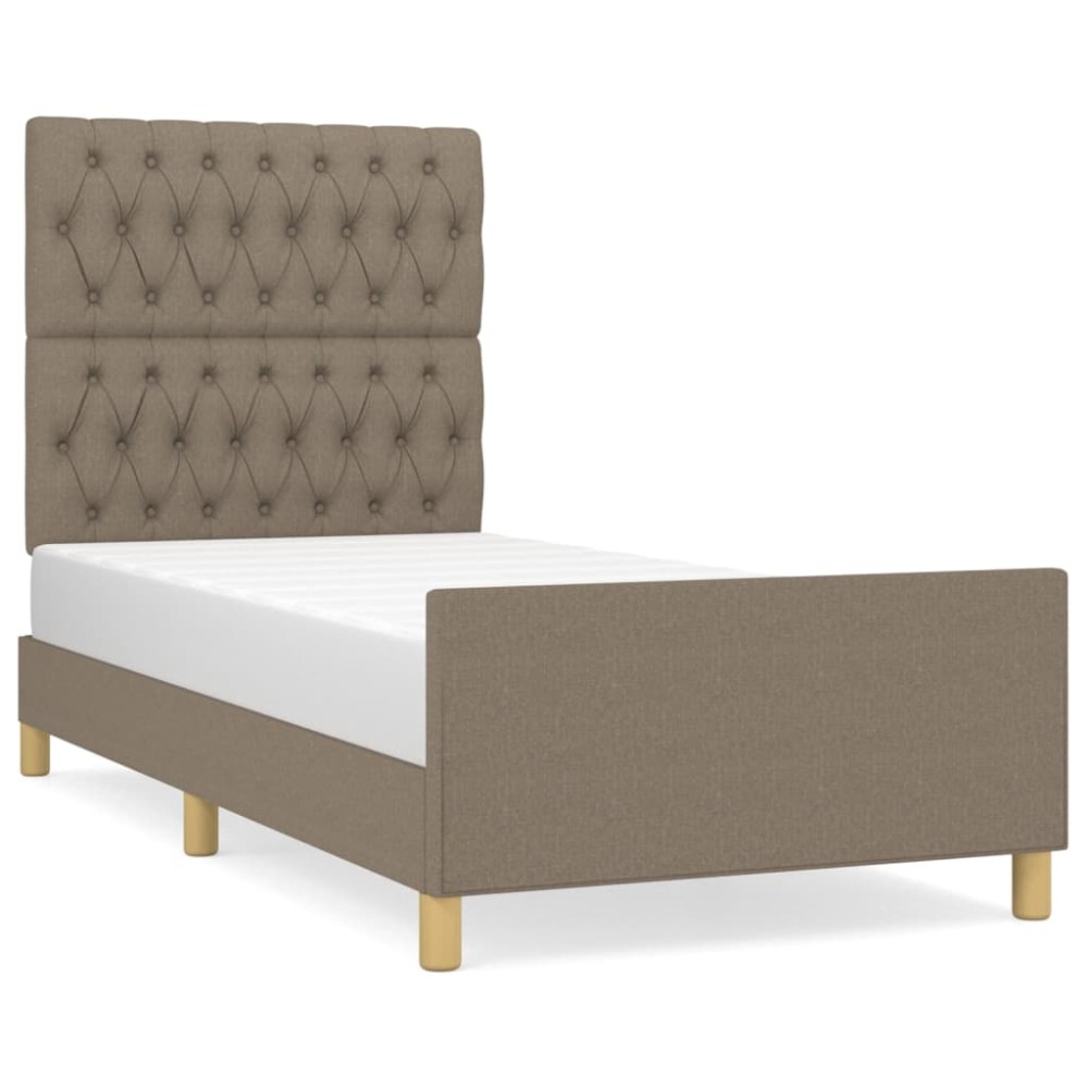 vidaXL Σκελετός Κρεβατιού Χωρίς Στρώμα Taupe 90x200 εκ. Υφασμάτινο