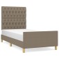 vidaXL Πλαίσιο Κρεβατιού με Κεφαλάρι Taupe 90x200 εκ. Υφασμάτινο