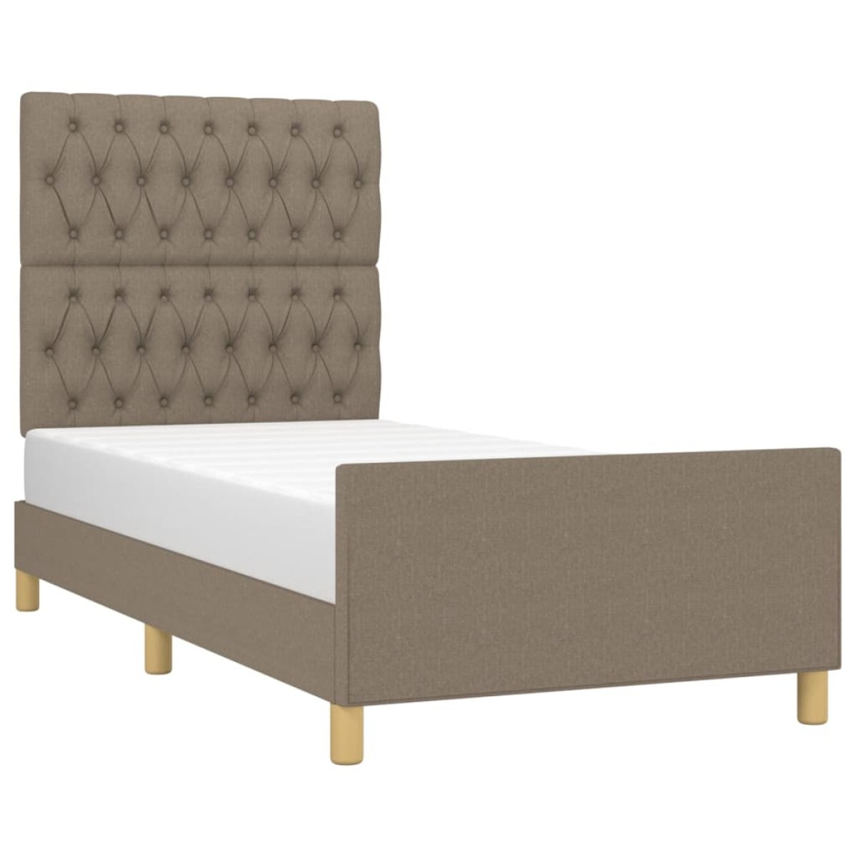 vidaXL Πλαίσιο Κρεβατιού με Κεφαλάρι Taupe 90x200 εκ. Υφασμάτινο