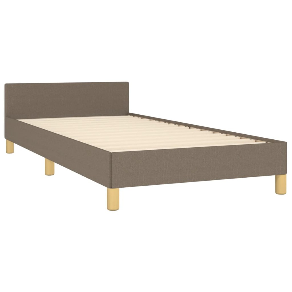 vidaXL Πλαίσιο Κρεβατιού με Κεφαλάρι Taupe 90x200 εκ. Υφασμάτινο