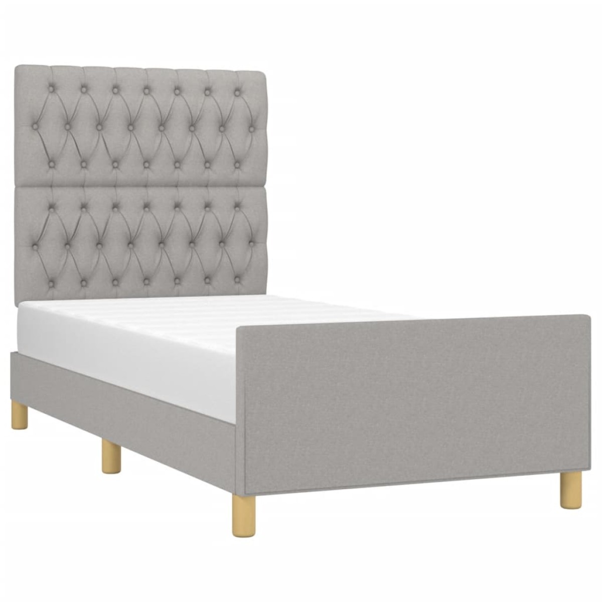 vidaXL Πλαίσιο Κρεβατιού με Κεφαλάρι Ανοιχτό Γκρι 100x200εκ.Υφασμάτινο