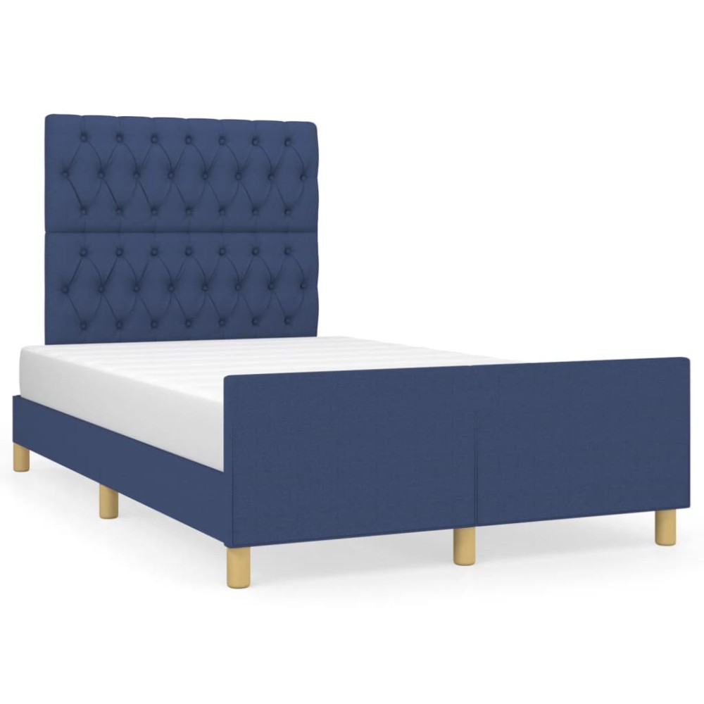 vidaXL Πλαίσιο κρεβατιού χωρίς στρώμα μπλε 120x200cm ύφασμα