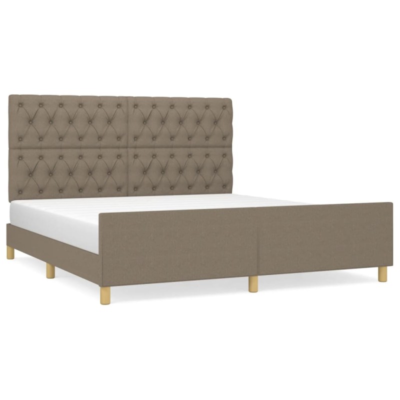 vidaXL Σκελετός Κρεβατιού Χωρίς Στρώμα Taupe 160x200 εκ. Υφασμάτινο