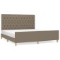 vidaXL Πλαίσιο Κρεβατιού με Κεφαλάρι Taupe 160x200 εκ. Υφασμάτινο