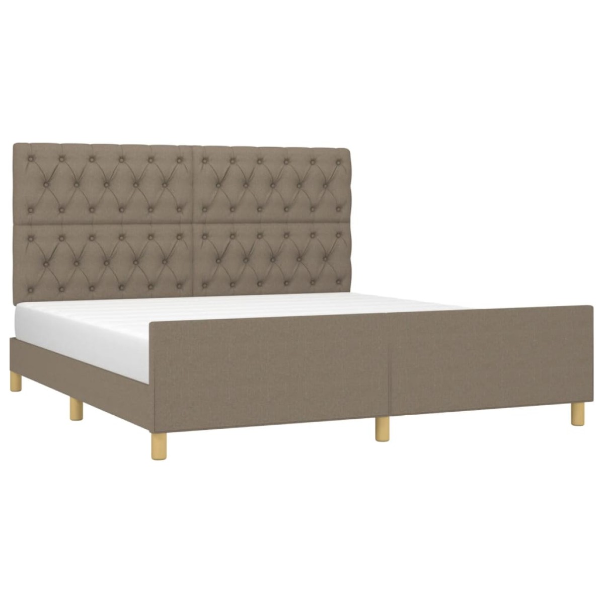 vidaXL Πλαίσιο Κρεβατιού με Κεφαλάρι Taupe 160x200 εκ. Υφασμάτινο