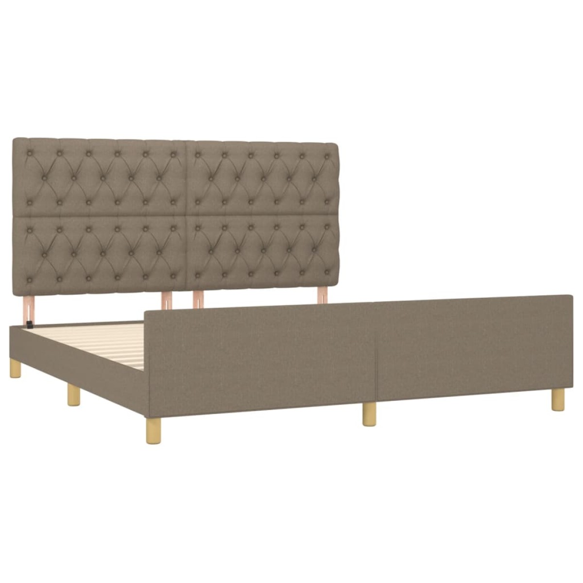 vidaXL Πλαίσιο Κρεβατιού με Κεφαλάρι Taupe 160x200 εκ. Υφασμάτινο