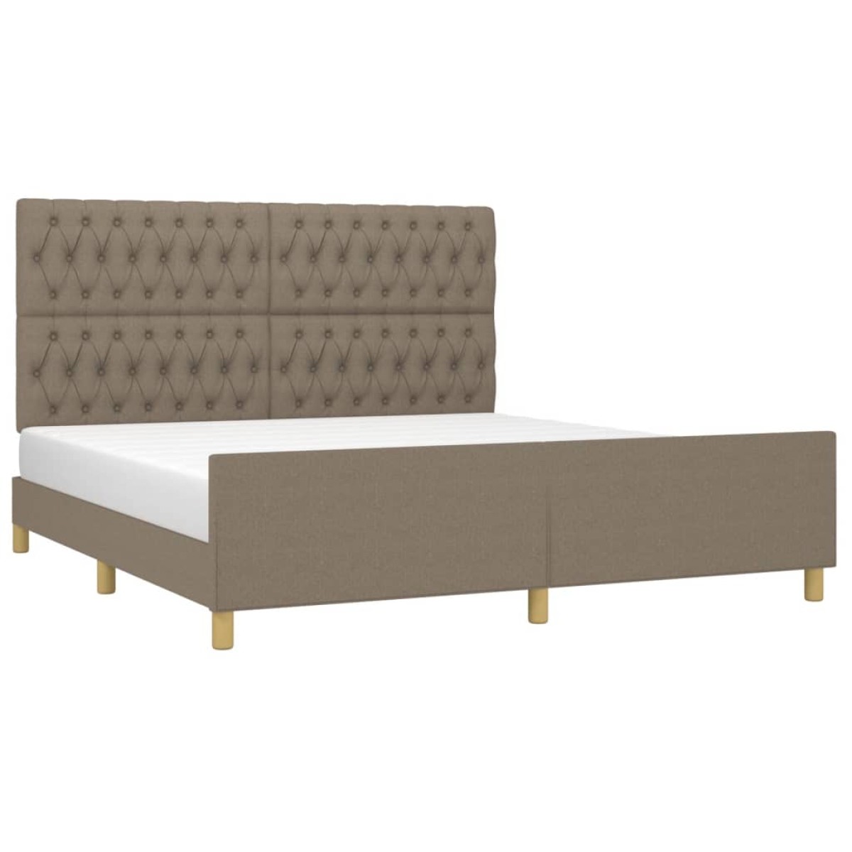 vidaXL Πλαίσιο Κρεβατιού με Κεφαλάρι Taupe 180x200 εκ. Υφασμάτινο