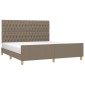 vidaXL Πλαίσιο Κρεβατιού με Κεφαλάρι Taupe 180x200 εκ. Υφασμάτινο