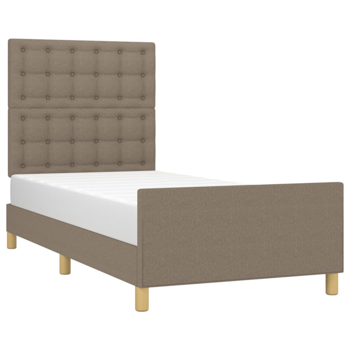 vidaXL Πλαίσιο Κρεβατιού με Κεφαλάρι Taupe 90x200 εκ. Υφασμάτινο