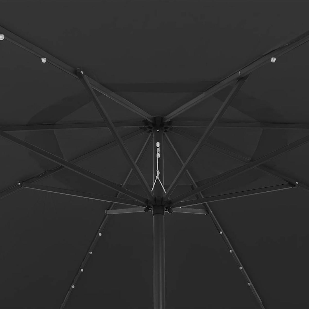 vidaXL Ομπρέλα Κήπου με LED Μαύρη 400 εκ. με Μεταλλικό Ιστό