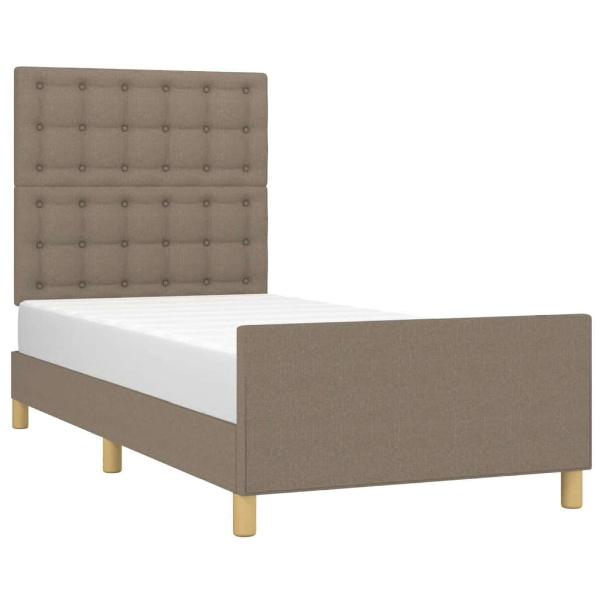 vidaXL Πλαίσιο Κρεβατιού με Κεφαλάρι Taupe 100x200 εκ. Υφασμάτινο