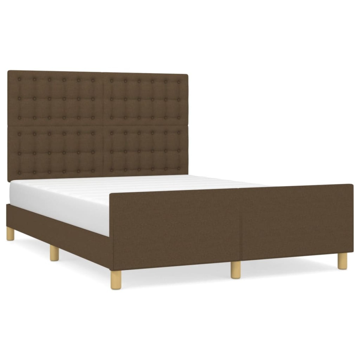 vidaXL Πλαίσιο Κρεβατιού με Κεφαλάρι Σκ. Καφέ 140x190 εκ. Υφασμάτινο