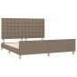 vidaXL Πλαίσιο Κρεβατιού με Κεφαλάρι Taupe 180x200 εκ. Υφασμάτινο