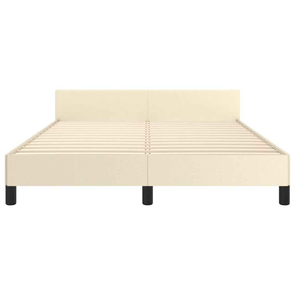 vidaXL Πλαίσιο Κρεβατιού με Κεφαλάρι Κρεμ 140x200 εκ. Συνθετικό Δέρμα