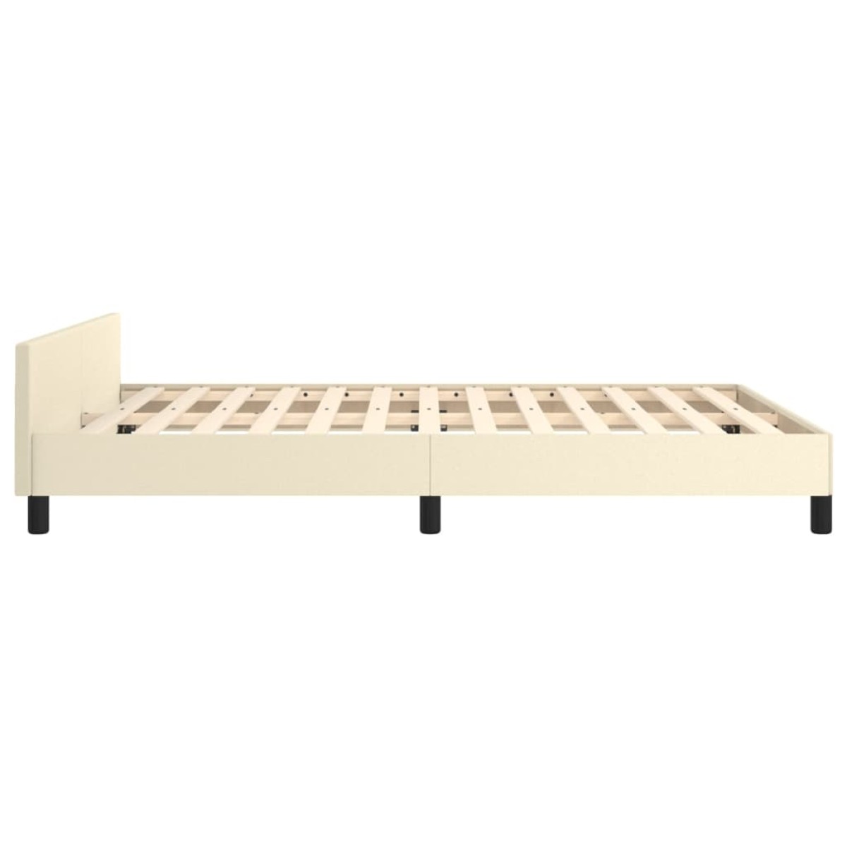 vidaXL Πλαίσιο Κρεβατιού με Κεφαλάρι Κρεμ 140x200 εκ. Συνθετικό Δέρμα