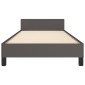 vidaXL Πλαίσιο Κρεβατιού με Κεφαλάρι Γκρι 90x190 εκ. Συνθετικό Δέρμα