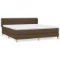 vidaXL Κρεβάτι Boxspring με Στρώμα Σκούρο Καφέ 180x200 εκ Υφασμάτινο